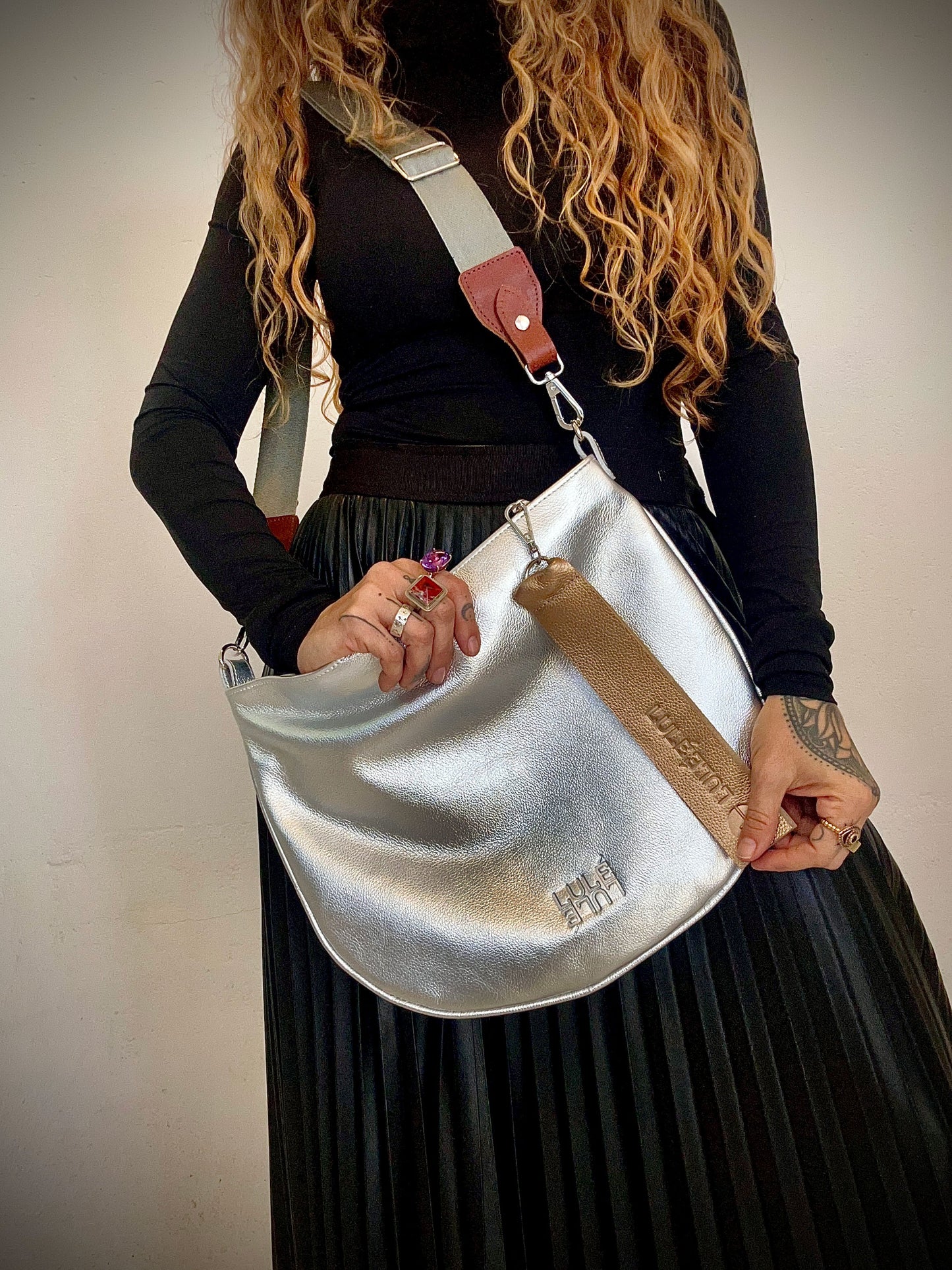 Dúo Bag Plateado y café