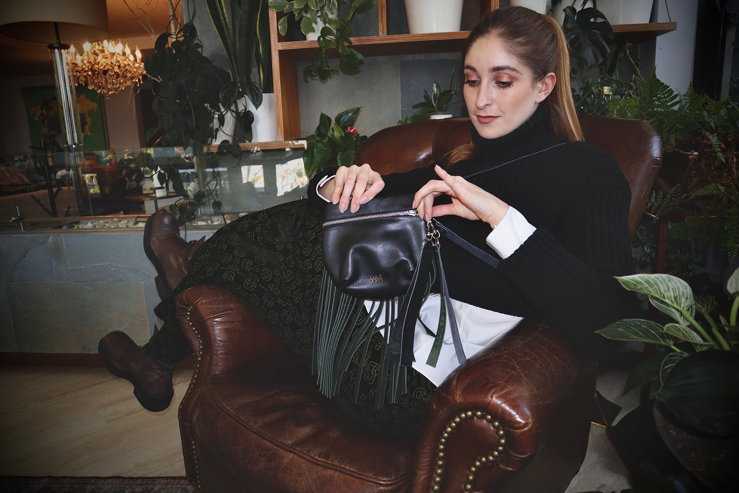 Pocket Bag Negro Flecos
