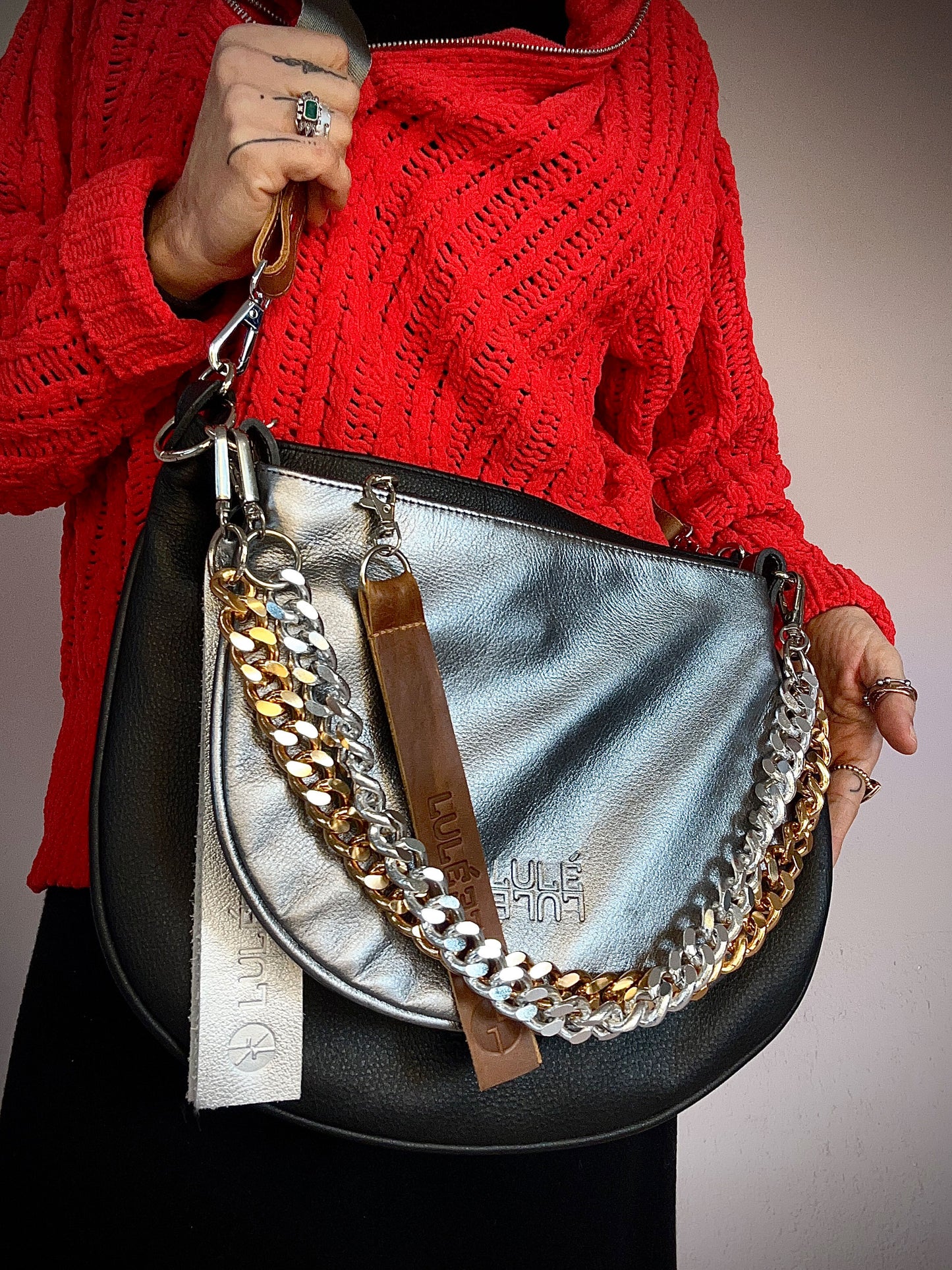 Dúo Bag Negro y Plata Noche