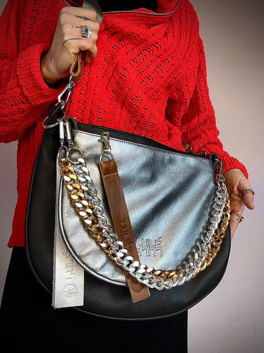 Dúo Bag Negro y Plata Noche