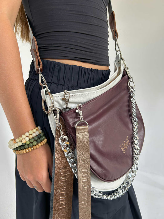 Dúo Bag Off White Burgundy