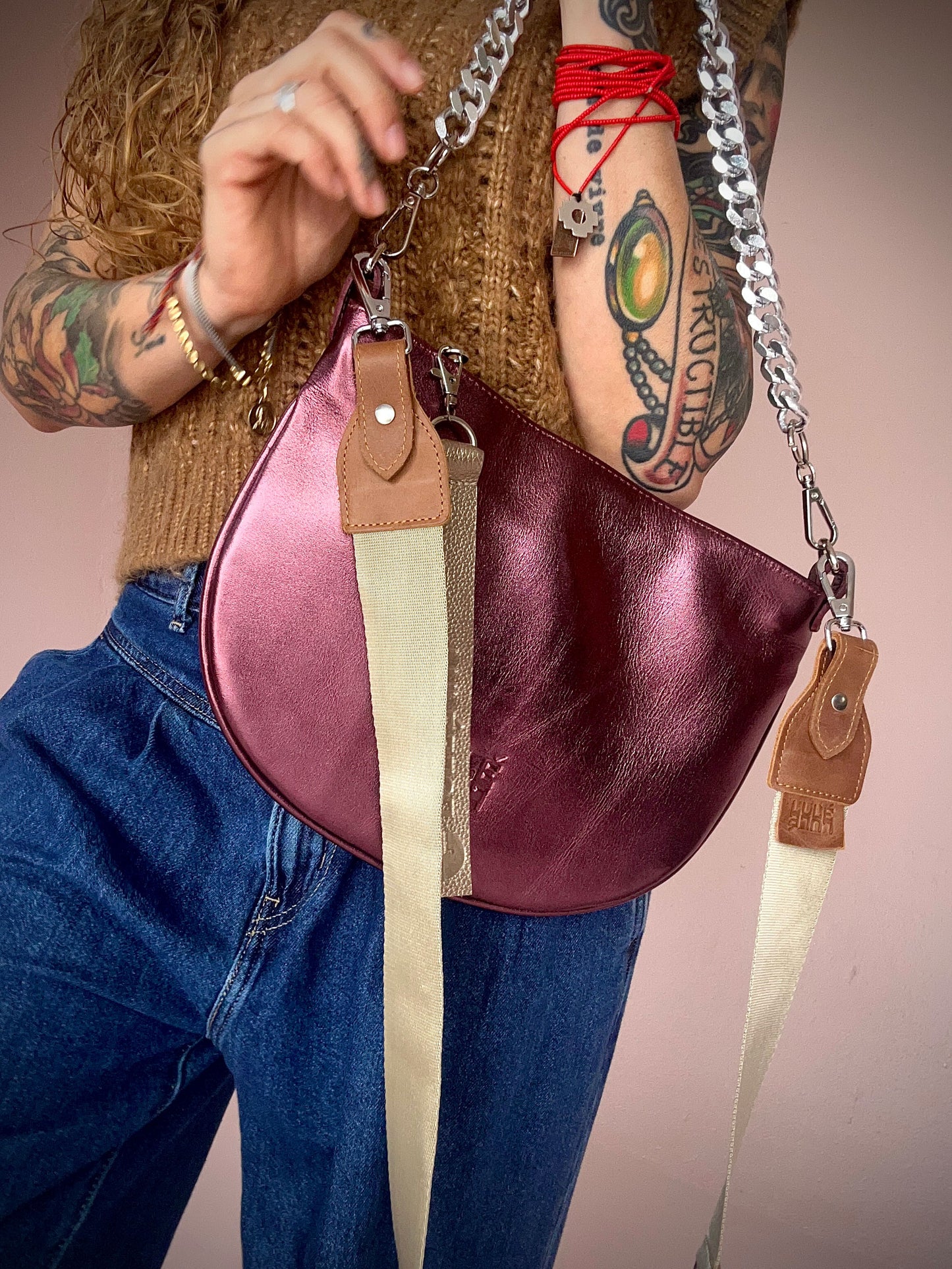 Dúo Bag Café y Uva Metalizada