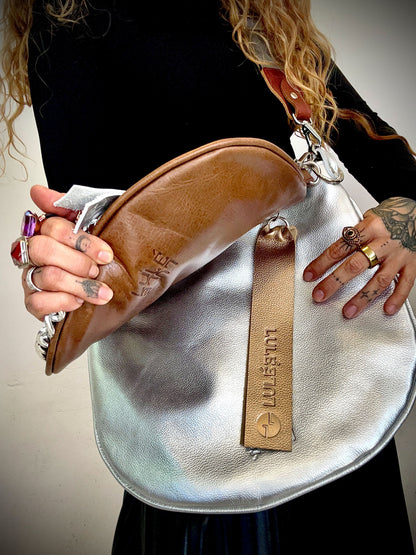 Dúo Bag Plateado y café