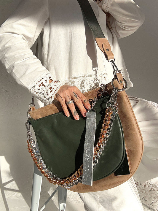 Dúo Bag Taupe y verde