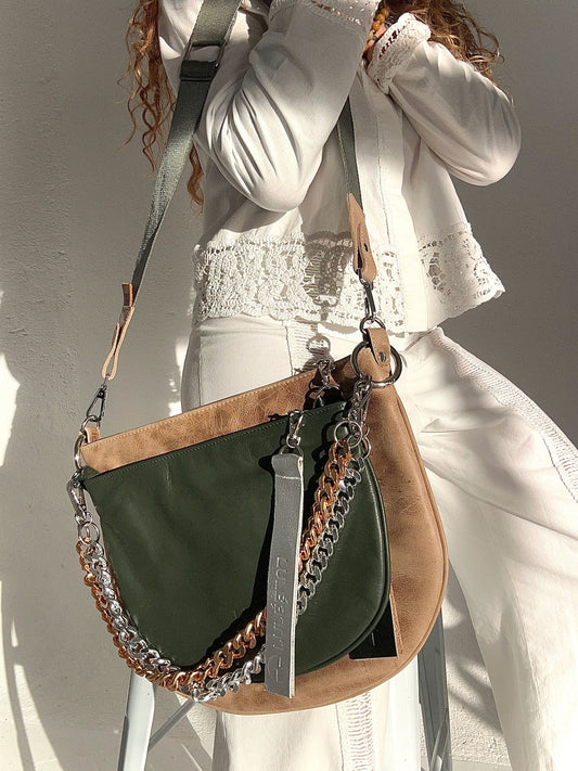Dúo Bag Taupe y verde