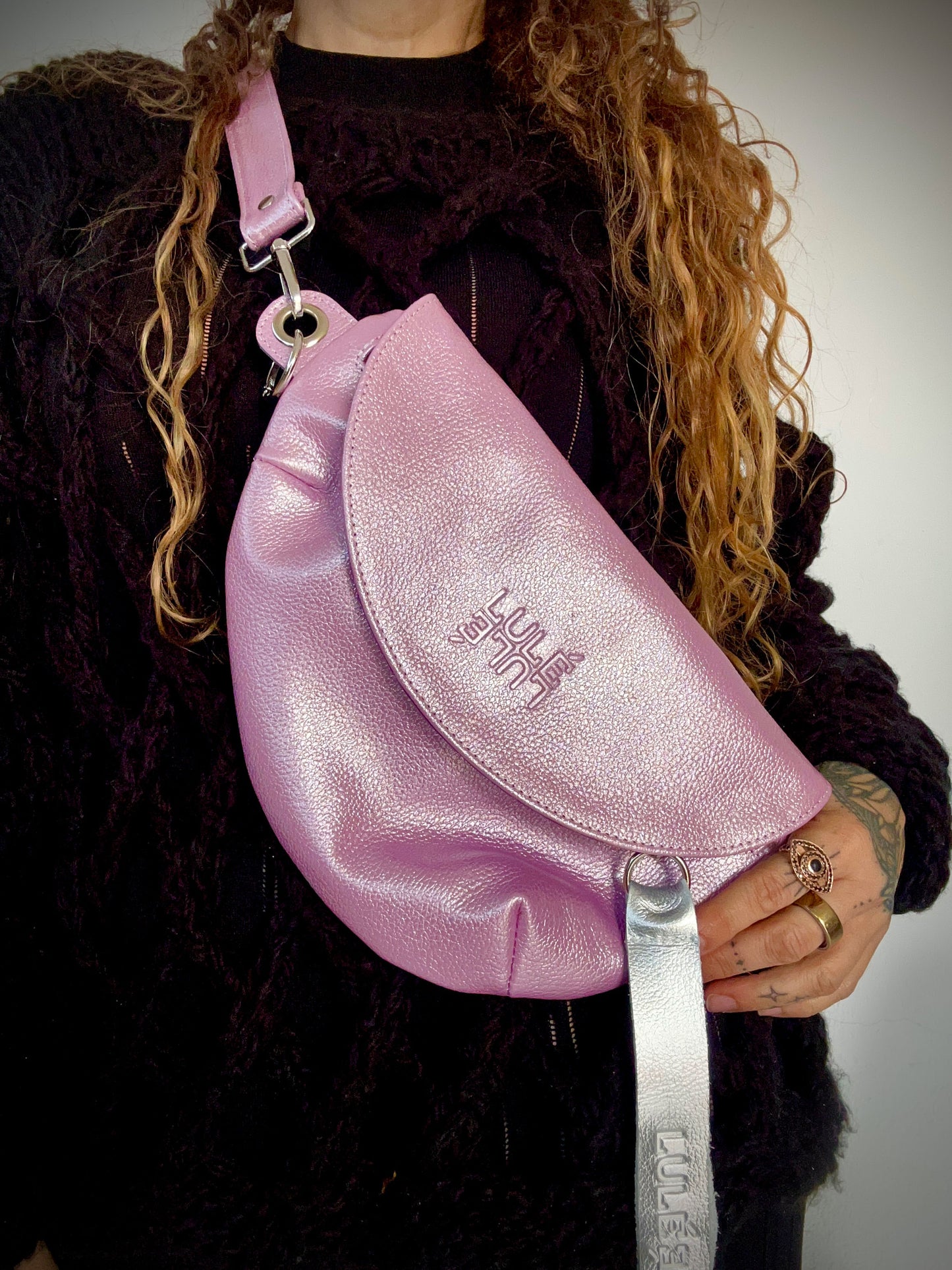 Reptilia Bag Lila Metalizada