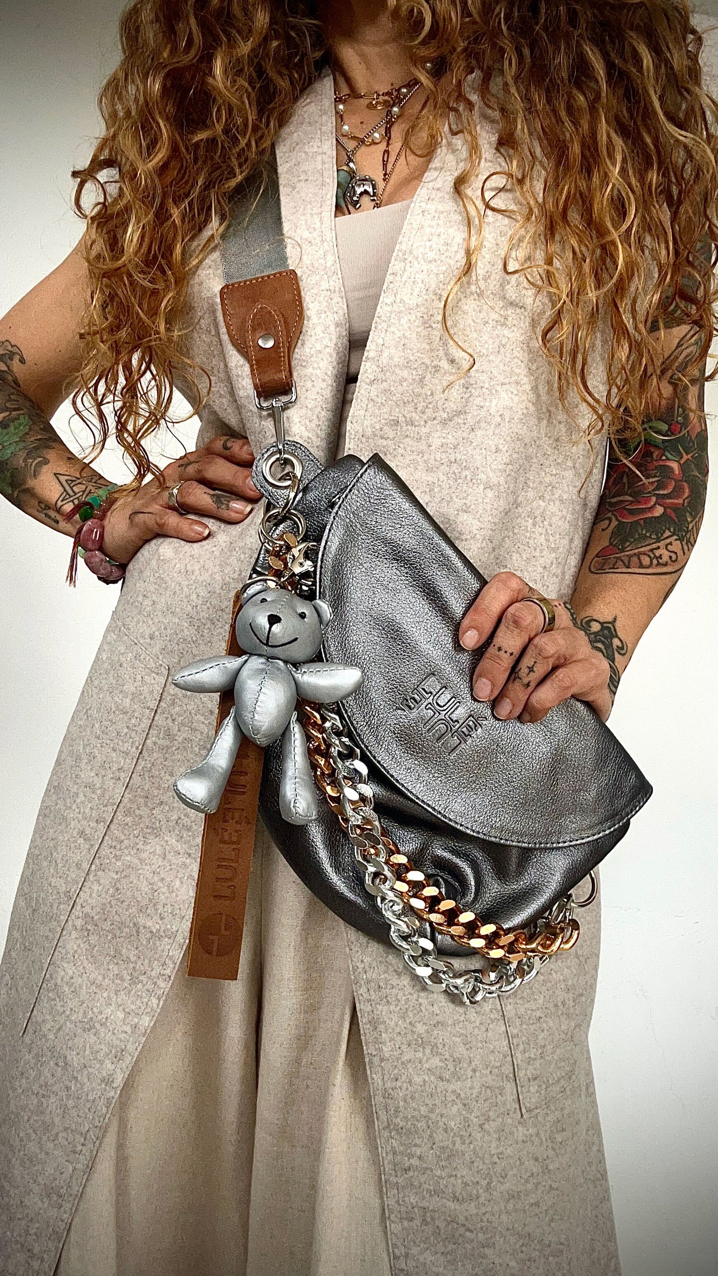 Reptilia Bag Plata Noche