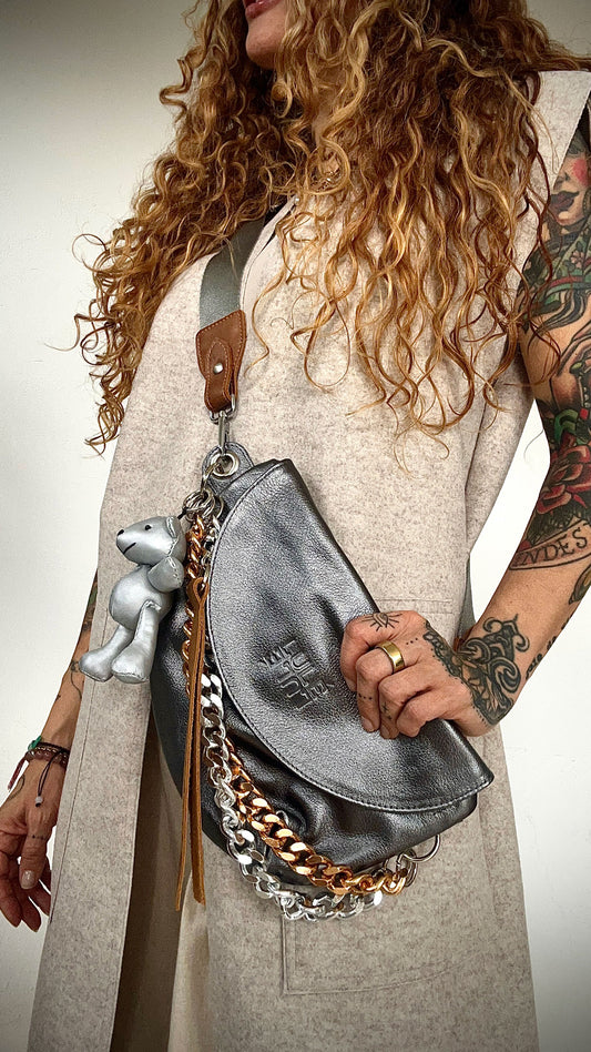 Reptilia Bag Plata Noche